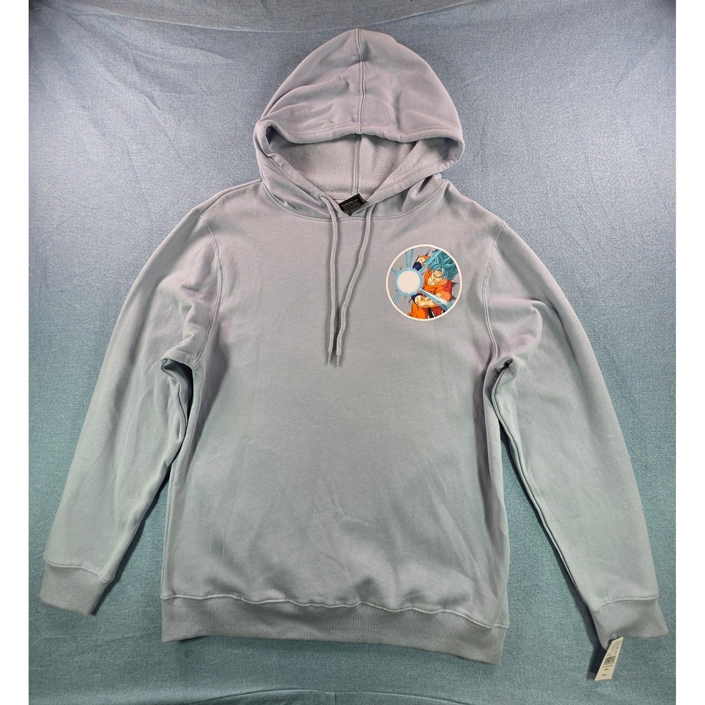 Dragon Ball Super Goku Super Saiyan Blue Fleece Hoodie Mens Large Light Blue NWT